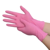 Pudrasız Pembe Nitril Eldiven Medium HasPet 100lü - 2