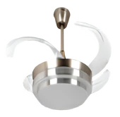 Gizli 42 inç Açılır Kanat Tavan Vantilatör Krom  3 Renk LED Işık Seçenekli 3 Yıl Garantili thumbnail 2