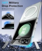 Samsung Galaxy Z Flip 6 Uyumlu Köşe Korumalı Darbe Emici Sert Sararmaz Şeffaf Magsafe Kılıf thumbnail 6