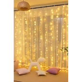 Lw-7 300 Ledli 10 Sarkıt Perde Led Işık, 8 Modlu Uzaktan Kumandalı, 3x3 Metre Peri Telli Led - 2