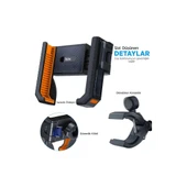 Gidon Bağlantılı Bisiklet Motosiklet İçin Esnek Abs 4-7.8″ İnç Telefon Tutucu 360° Dönebilen Tasarım - 7