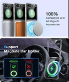 Samsung Galaxy Z Flip 6 Uyumlu Köşe Korumalı Darbe Emici Sert Sararmaz Şeffaf Magsafe Kılıf thumbnail 3