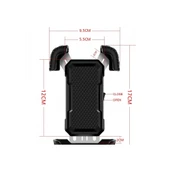 360° Derece Ayarlanabilen Gidon Bağlantılı Bisiklet Motosiklet İçin Abs 4-7.8″ İnç Telefon Tutucu - 7