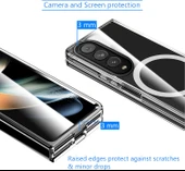 Samsung Galaxy Z Fold 3 Uyumlu Köşe Korumalı Darbe Emici Sert Sararmaz Şeffaf Magsafe Kılıf - 3