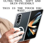 Samsung Galaxy Z Fold 3 Uyumlu Köşe Korumalı Darbe Emici Sert Sararmaz Şeffaf Magsafe Kılıf - 8