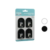QLUX L-00950 4PCS DOME ASKI NO-2 KUBBELİ - SİYAH - BEYAZ - PLASTİK ASKI YAPIŞKANLI MONTAJ (4915) - 1