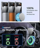 Samsung Galaxy Z Flip 4 Uyumlu Köşe Korumalı Darbe Emici Sert Sararmaz Şeffaf Magsafe Kılıf thumbnail 3