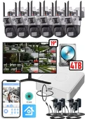 Ventus Set 6 Kameralı 4TB HDD li Güvenlik Kamera Sistemi Hareketli Kablosuz Akıllı Xmeye + 19" Monitör - 1