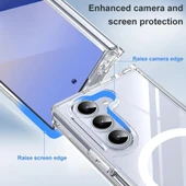 Samsung Galaxy Z Fold 6 Uyumlu Köşe Korumalı Darbe Emici Sert Sararmaz Şeffaf Magsafe Kılıf - 6