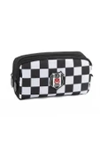 Beşiktaş Kalem Çantası Beşiktaş Siyah Beyaz Dama Desenli 2 Bölmeli Kalemlik - 1