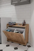 Duo 2 Bölmeli Çamaşırlık Çok Amaçlı İki Bölmeli Dolap Kirli Çamaşır Sepeti - 1