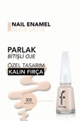 Klasik Parlak Bitişli Yüksek Pigmentli Oje -nail Enamel- 305 Beıge Latte New- 8682536035835 thumbnail 5