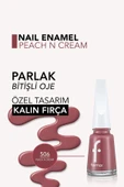 Nail Enamel Yüksek Pigmentli & Parlak Bitişli Oje Fne-506 Peach N Cream - 5