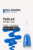 Klasik Parlak Bitişli Yüksek Pigmentli Oje - Nail Enamel- 487 Navy Blue New- 8682536036269 - 5
