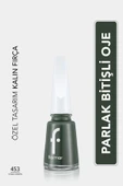 Klasik Parlak Bitişli Yüksek Pigmentli Oje -nail Enamel- 453 Khakı Green New- 8682536036146 - 1