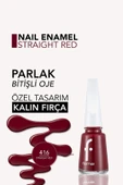 Klasik Parlak Bitişli Yüksek Pigmentli Oje - Nail Enamel -416 Straıght Red New- 8682536036047 - 5
