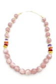 Boncuklu Kolye - Pembe - 1