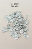 Oya Abiye Bileklik Kolye Pleksi Metalik Plastik Pul Gümüş Renk 24 gram 390 adet - BNC567 - 1