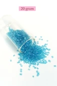 Kesme Cam Boncuk 2mm - 20 Gram - Şeffaf Turguaz -BNC349 - 1