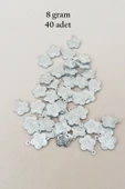 Oya Abiye Bileklik Kolye Pleksi Metalik Plastik Pul Gümüş Renk 8 gram 40 adet - BNC524 - 1
