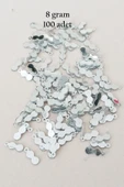Oya Abiye Bileklik Kolye Pleksi Metalik Plastik Pul Gümüş Renk 8 gram 100 adet - BNC508 - 1