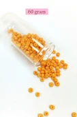 Dökme Cam Kum Boncuk Büyük Boy (6/0) 4 mm - 60 Gram - Açık Turuncu - BNC131 - 1
