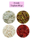 Uzun Boru Kesme Boncuk Çap 2mm Uzunluk 10 mm - 4 Renk - Toplam 80 Gram - BNC434 - 1
