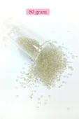 Dökme Cam Kum Boncuk (11/0) 2 mm - 60 Gram -  Şeffaf Beyaz - BNC053 - 1