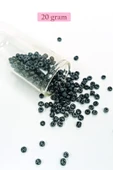 Dökme Cam Kum Boncuk Büyük Boy (6/0) 4 mm - 20 Gram - Siyah - BNC084 - 1