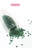 Dökme Cam Kum Boncuk (8/0) 3 mm - 20 Gram - Parlak Yeşil - BNC162 - 1