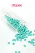 Dökme Cam Kum Boncuk Büyük Boy (6/0) 4 mm - 20 Gram - Açık Yeşil - BNC088 - 1