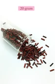 Uzun Boru Kesme Boncuk Çap 2mm Uzunluk 10 mm - 20 Gram - Kırmızı Siyah - BNC252 - 1