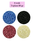 Dökme Cam Kum Boncuk (11/0) 2 mm - 4 Renk - Toplam 80 Gram -  BNC401 - 1