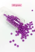 Dökme Cam Kum Boncuk Büyük Boy (6/0) 4 mm - 60 Gram - Koyu Eflatun - BNC123 - 1