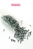 Uzun Boru Kesme Boncuk Çap 2mm Uzunluk 10 mm - 60 Gram - Siyah Beyaz - BNC290 - 1