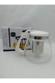 Çelik Süzgeçli Cam Demlik 900 Ml. Royaleks-8882 - 2
