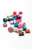 90 Adet 10 mm Polimer Kil Fimo Boncuk Takı Bileklik + 5 Metre Misina Hediye - Yin Yang - Karışık - Limon - 3