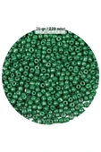 Koyu Yeşil Renk 4 mm Yaklaşık 220 adet/20 gram Cam Boncuk Oya Yazma Bileklik ve Kolye - 1