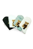 Peluş Ayıcık İşlemeli Kadın Soket Çorap 4 Çift - 2