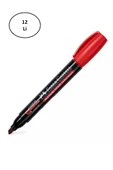 Faber Castell Permanent Markör 54 Kesik Uç Kırmızı Kalem 12'li - 1