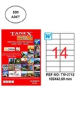 Tanex Tw-2712 Lazer Etiket 105X42 Mm 100 Lü - 1