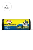 Battal Boy Çöp Torbası 75 x 90 cm 10 Lu Rulo x 10 Paket = 100 Adet (Siyah) - 1