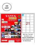 Tanex TW-2021 63,5x38,1 mm Lazer Etiket 100 Adet - 1
