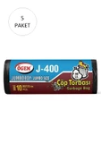 J-400 Jumbo Boy Çöp Torbası 80 x 110 cm 10 Lu Rulo x 5 Paket = 50 Adet (Siyah) - 1