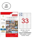 Tanex Lazer Etiket TW-2133 70x25 mm 100 Lü - 1