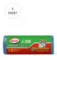 J-250 Jumbo Boy Çöp Torbası 80 x 110 cm 10 Lu Rulo x 5 Paket = 50 Adet (Mavi) - 1