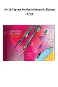 A4 30 Yaprak Pembe Milimetrik Bloknot - 1