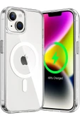 Iphone 14 Kılıf Kamera Lens Korumalı Magsafe Destekli Şeffaf Darbe Emici Sert Kapak - 1
