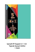 Spiralli PP Kapak 4+1 125  Yaprak Ayraçlı Defter - 2