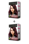 2X2 Tüp Krem Saç Boyası Seti Şarap Kızılı No:4.65 - 1